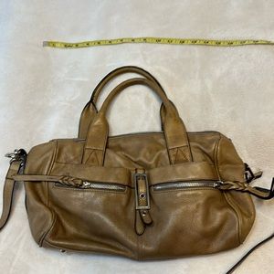 B Makowsky khaki leather bag